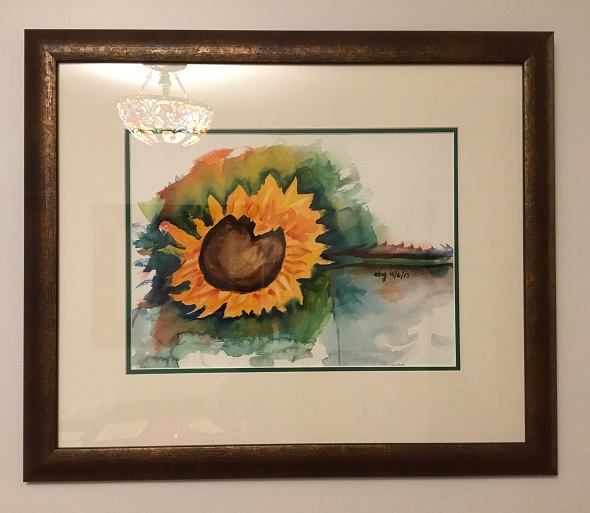 Painting of a sunflower